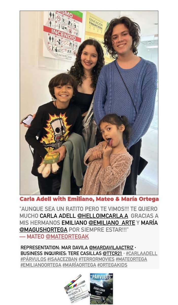 _mateoortega's tweet photo. "Aunque sea un ratito pero te vimos!!! Te quiero mucho Carla Adell @helloimcarla
Gracias a mis hermanos por siempre estar!!!"
— Mexican 🇲🇽 Actor Mateo Ortega @_mateoortega
shown with older brother Emiliano @_emilianoortega
and sister María @magushortega
#carlaadell #mateoortega https://t.co/UXAs4exK0G