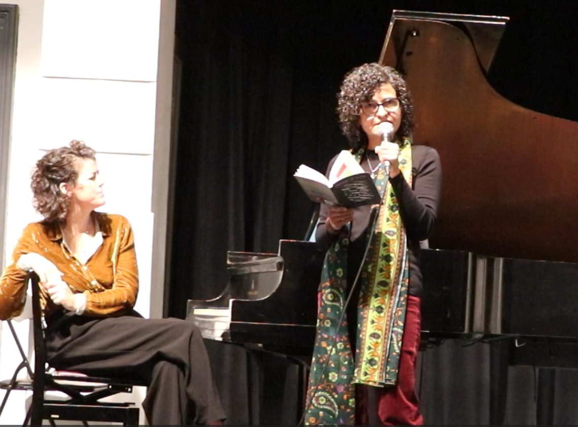 BanooZan's tweet photo. Wound Turned to Light, CD release concert, Oct 14, Toronto, reading "Phoenix IV" from #SongsofExile, @guernica_ed #poetry #music, #concert @ConfluConcerts Photo @annapoetry https://t.co/vj8YlZRDDk