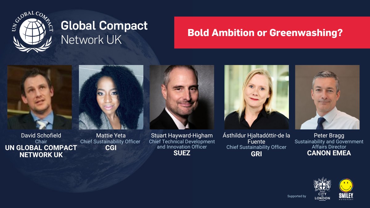 ❗The last session of the day is starting now❗
Is setting ambitious sustainability targets without knowing how to achieve them any different from greenwashing? 

Follow the debate here: ➡️ bit.ly/UNGCUKSummitOn…

#UNGCUKSummit23