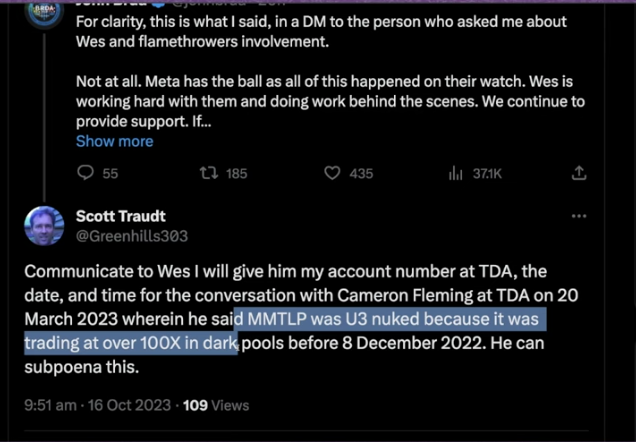 EYESON_NEWS's tweet photo. #EyesOnNews OPINION
Follow my #Jaggaredpath
#MMTLP alleged, was NUKED because it began to trade at 100x's value in #DARKPOOL https://t.co/WsVEgefI04