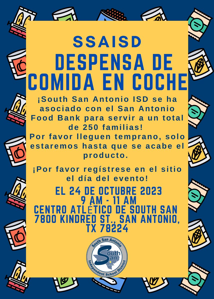 Check out the SSAISD Community Food Drive flyer!