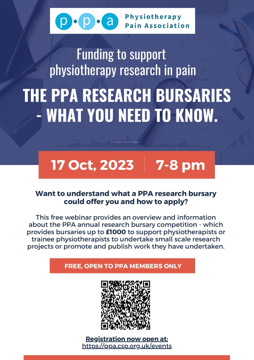 Final call to register for our event tomorrow evening to find out about our research bursaries! Register here 👇👇👇tickettailor.com/events/physiot…