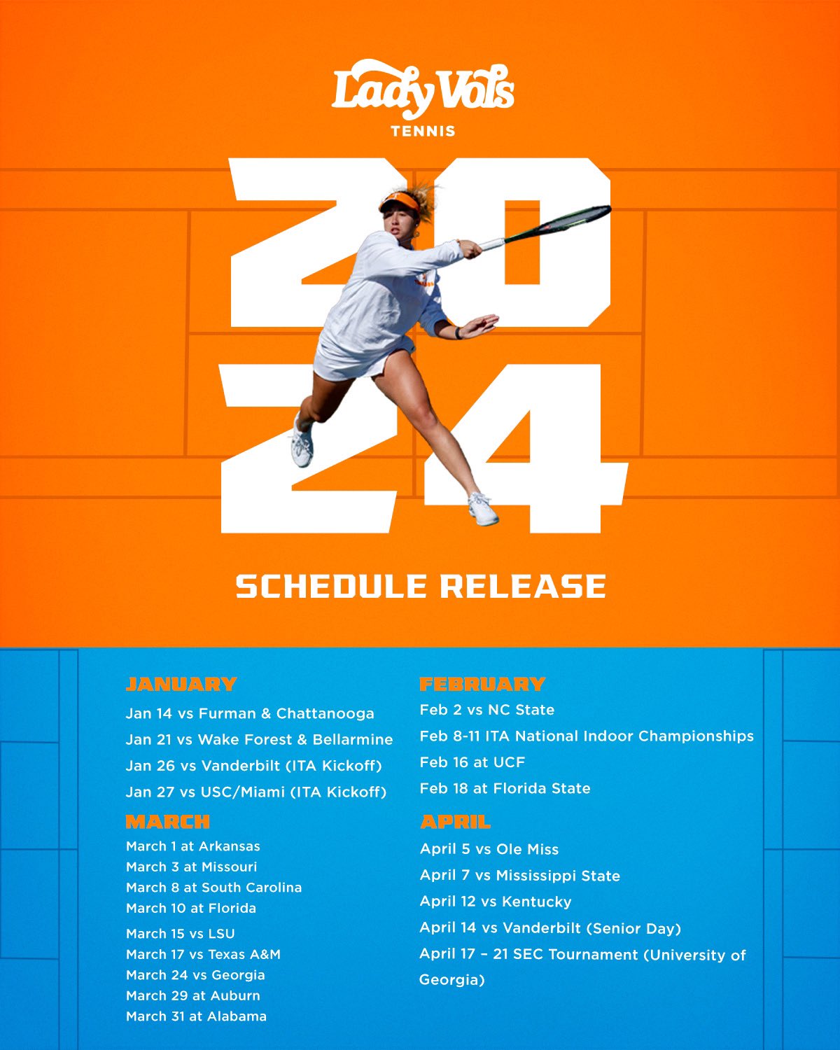 Lady 2024 vols schedule