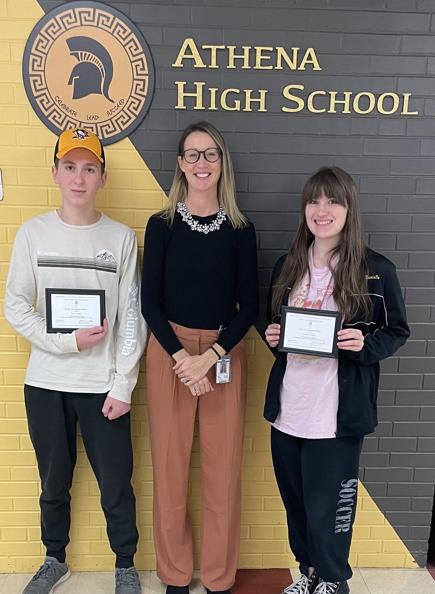 Congratulations to Danielle Sapor and Ryan Teresi as National Merit Scholars for their outstanding achievement on the SAT!!! Wow! #TrojanPride 💛🖤 @GreeceCentral @AthenaHigh