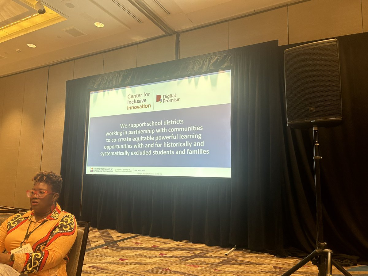 Thrilled to be with @DigitalPromise at their conference for the Center for Inclusive Innovation. Amazing group of leaders really pushing the work of inclusive classrooms. Started the day with S voice.