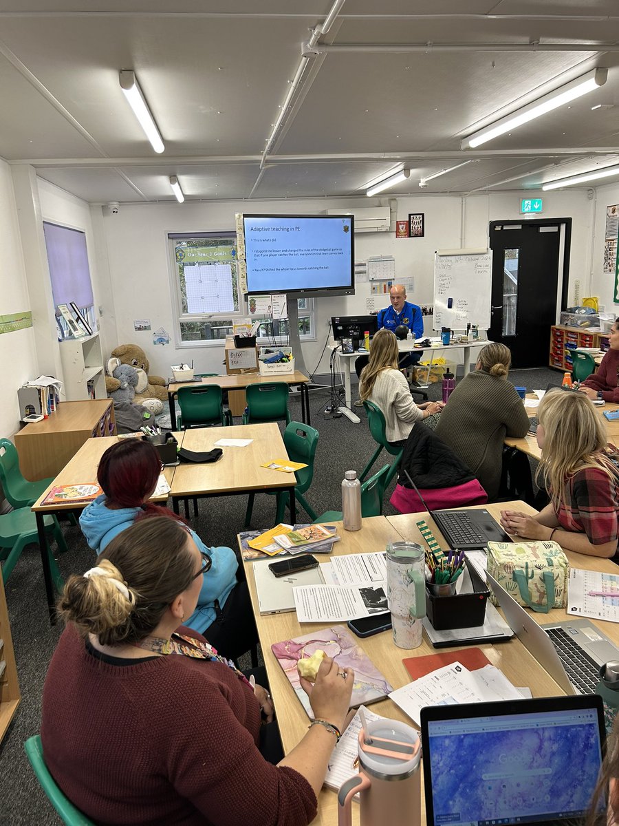 srfox1970's tweet photo. Thanks to Alex and Millie for your input in tonight’s staff meeting @ArdleyHill Adaptive teaching in PE and RE - some super examples and challenges for staff #yourwhistleisyourfriend #chunking #preteach https://t.co/O8QvdXUa46