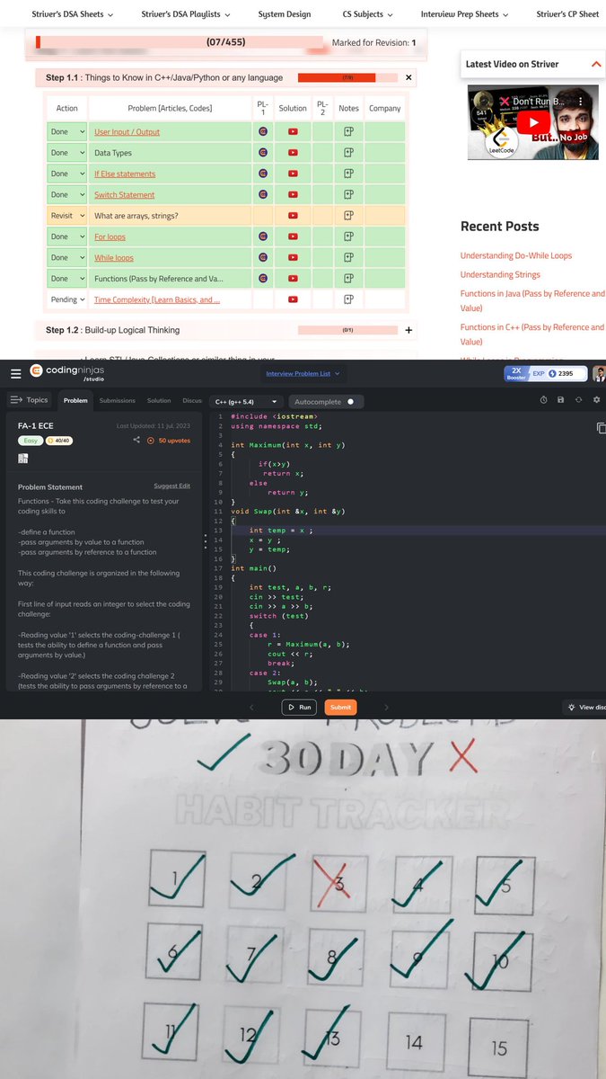 Sahilsher2710's tweet image. Day 74 of #75dayscodechallenge
OK guys be honest
Today, Study 2 hour
> Solve function problem in C++ #StriversA2ZDSA
> Continue lecture & run Quiry #SQL
‣ Giving vocabulary test
#50daysOfWordPowerMadeEasy
#CPP #Book