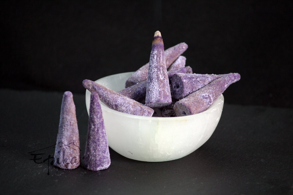 EpikaEarth's tweet photo. New Incense Blend: Frosted Lavender backflow incense cones.  Made with Bulgarian Lavender essential oils, juniper berries and birch tar.  Buy today for 25% OFF

https://t.co/5EGVNqCZAH

#incense #handmade #aromatherapy #gifts @Etsy https://t.co/hY0jn7vRrQ