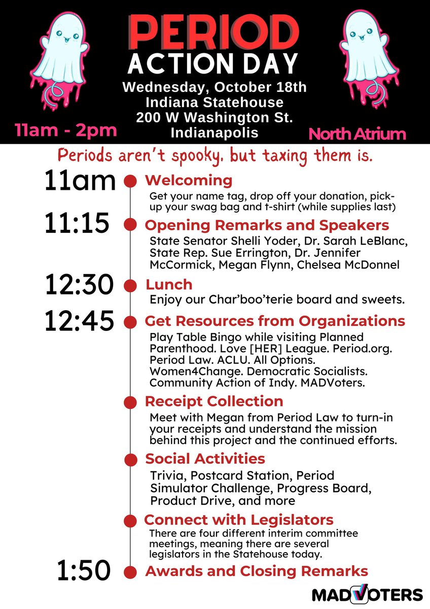 #PeriodActionDay is this week! We couldn't be more excited to share our amazing lineup of speakers and community resources with you! 
RSVP here: tinyurl.com/PeriodAction