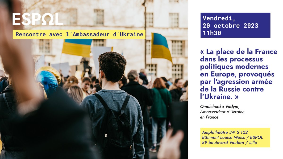 🇺🇦🇫🇷Nous sommes honorés d'accueillir l'𝗔𝗺𝗯𝗮𝘀𝘀𝗮𝗱𝗲𝘂𝗿 𝗨𝗸𝗿𝗮𝗶𝗻𝗶𝗲𝗻 pour une 𝗿𝗲𝗻𝗰𝗼𝗻𝘁𝗿𝗲 𝗲𝘅𝗰𝗲𝗽𝘁𝗶𝗼𝗻𝗻𝗲𝗹𝗹𝗲 à ESPOL ! 👉 L'occasion de mieux comprendre les enjeux actuels en Europe. @FacultesUCLille #Ukraine #ESPOL #InternationalRelations