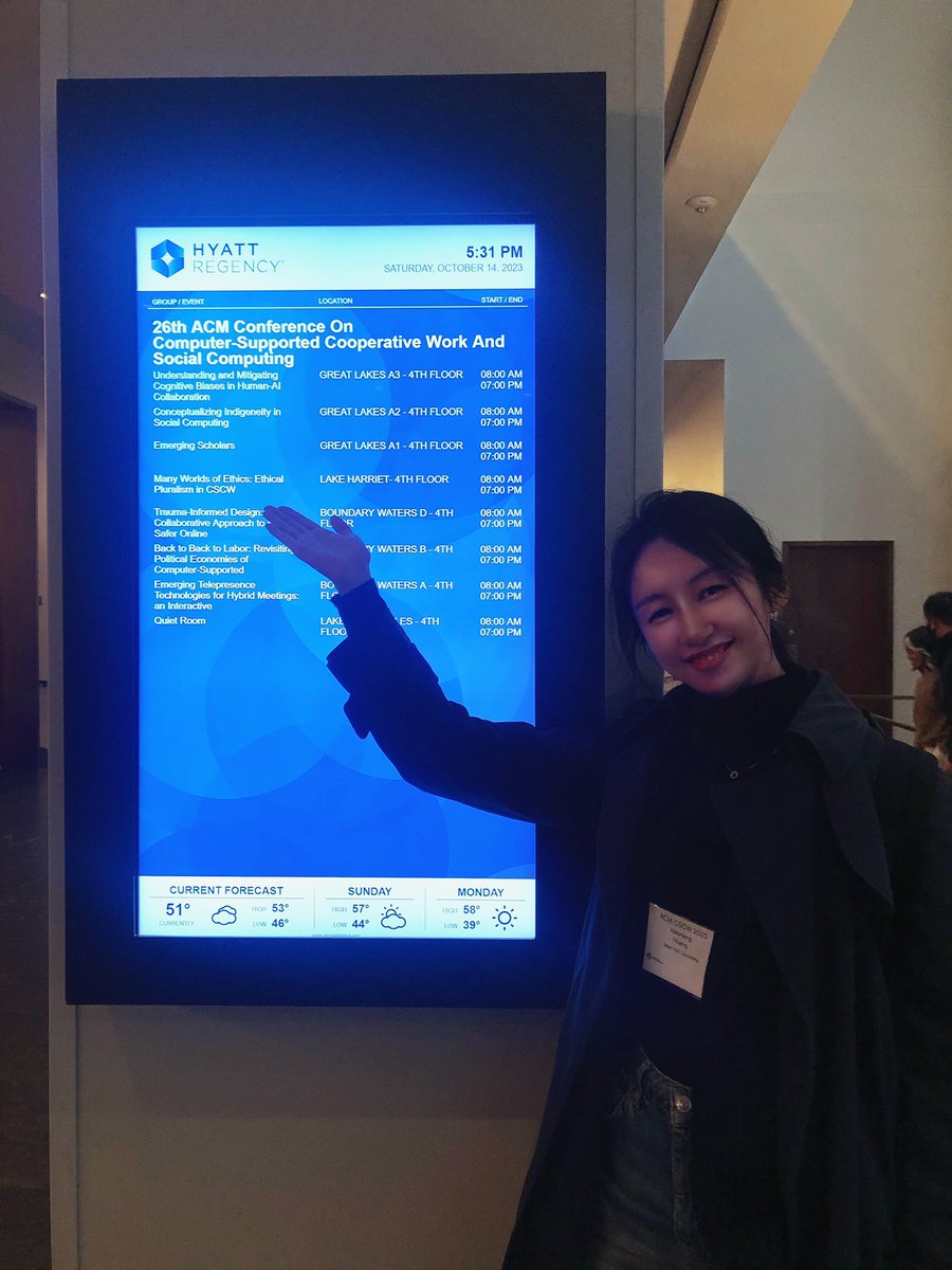 Xiaomeng Huang (@xiaomenghuang_) on Twitter photo Excited to have been selected as <a href="/sigchi/">ACM SIGCHI</a> Emerging Scholar! The workshop with <a href="/DZytko/">Doug Zytko</a> and everyone has been incredibly rewarding! It’s just the beginning of an exciting journey! 🚀#CSCW2023 Excited to have been selected as <a href="/sigchi/">ACM SIGCHI</a> Emerging Scholar! The workshop with <a href="/DZytko/">Doug Zytko</a> and everyone has been incredibly rewarding! It’s just the beginning of an exciting journey! 🚀#CSCW2023