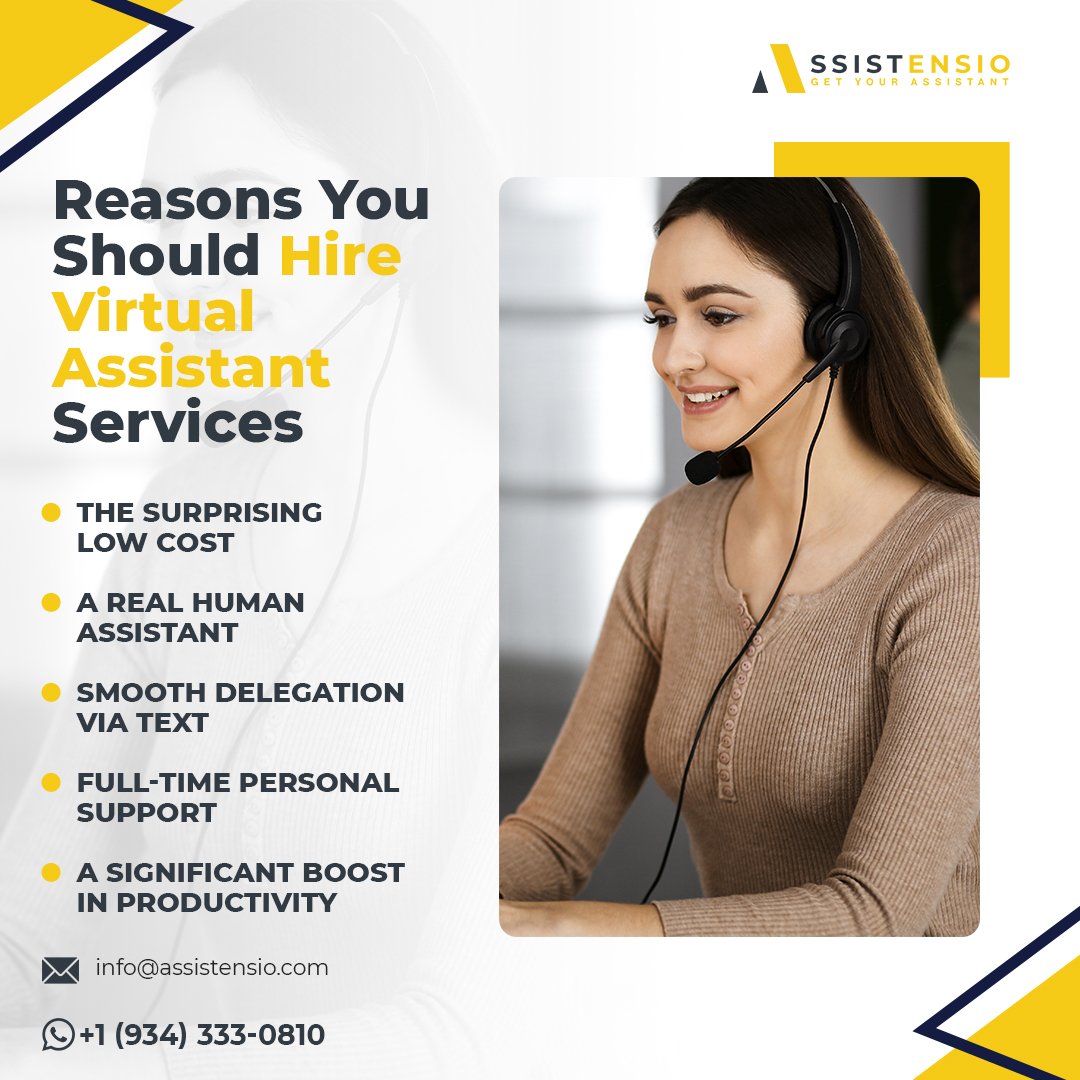 Elevate Efficiency with #VirtualAssistants! Discover the Power of:
•Budget-Friendly Rates
•Real People, Real Assistance
•Effortless Task Delegation
•24/7 Personal Support
•Turbocharge Your Productivity!

WhatsApp us now at +1 (934) 333‑0810 
#virtualassistantservices