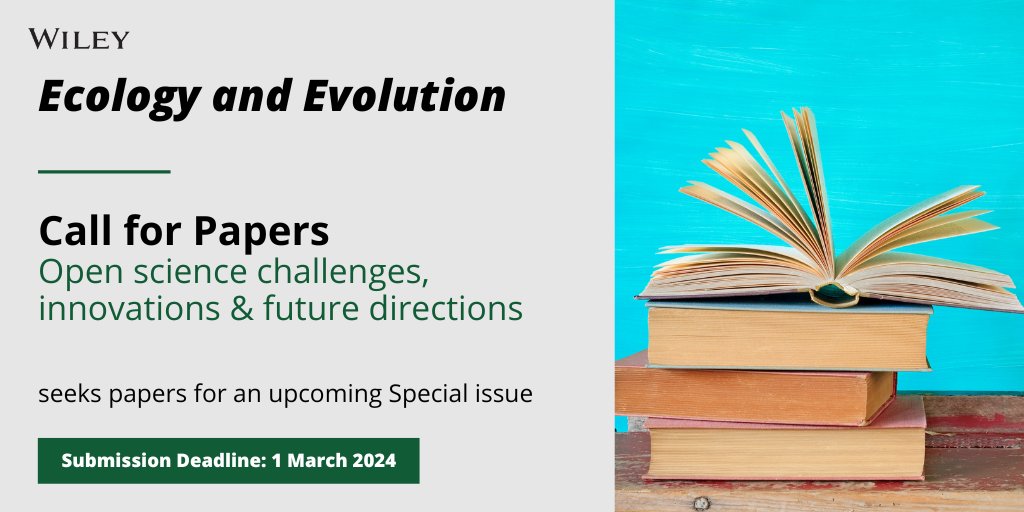 Open science is changing the game in ecology, evolution, and beyond. 🌿🔬 This @Ecol_Evol #SpecialIssue, 'Open science challenges, innovations, & future directions' is now open for submissions until March 1, 2024. 👉 ow.ly/eS1q50PW5VL