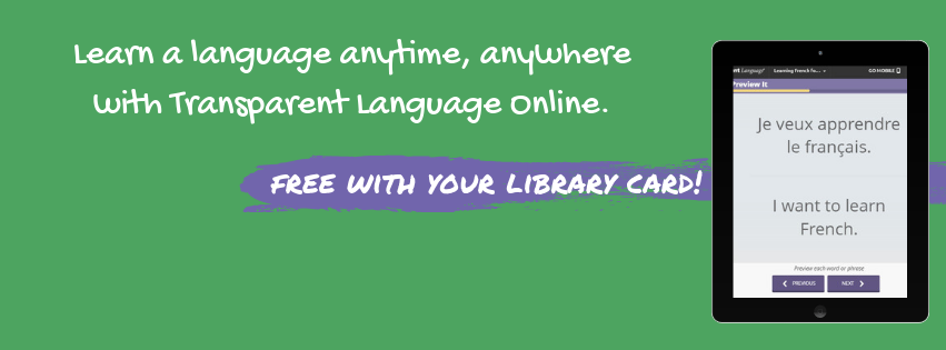WFlibraries's tweet image. #WFLibraries members can access Transparent Language Online!
Learn from 120 languages, including #English #French #Spanish #Chinese and #Ukrainian!
You will need your library card to sign up. 
Go to transparent.com/libraries/lang… or download the Wakefield Library App!