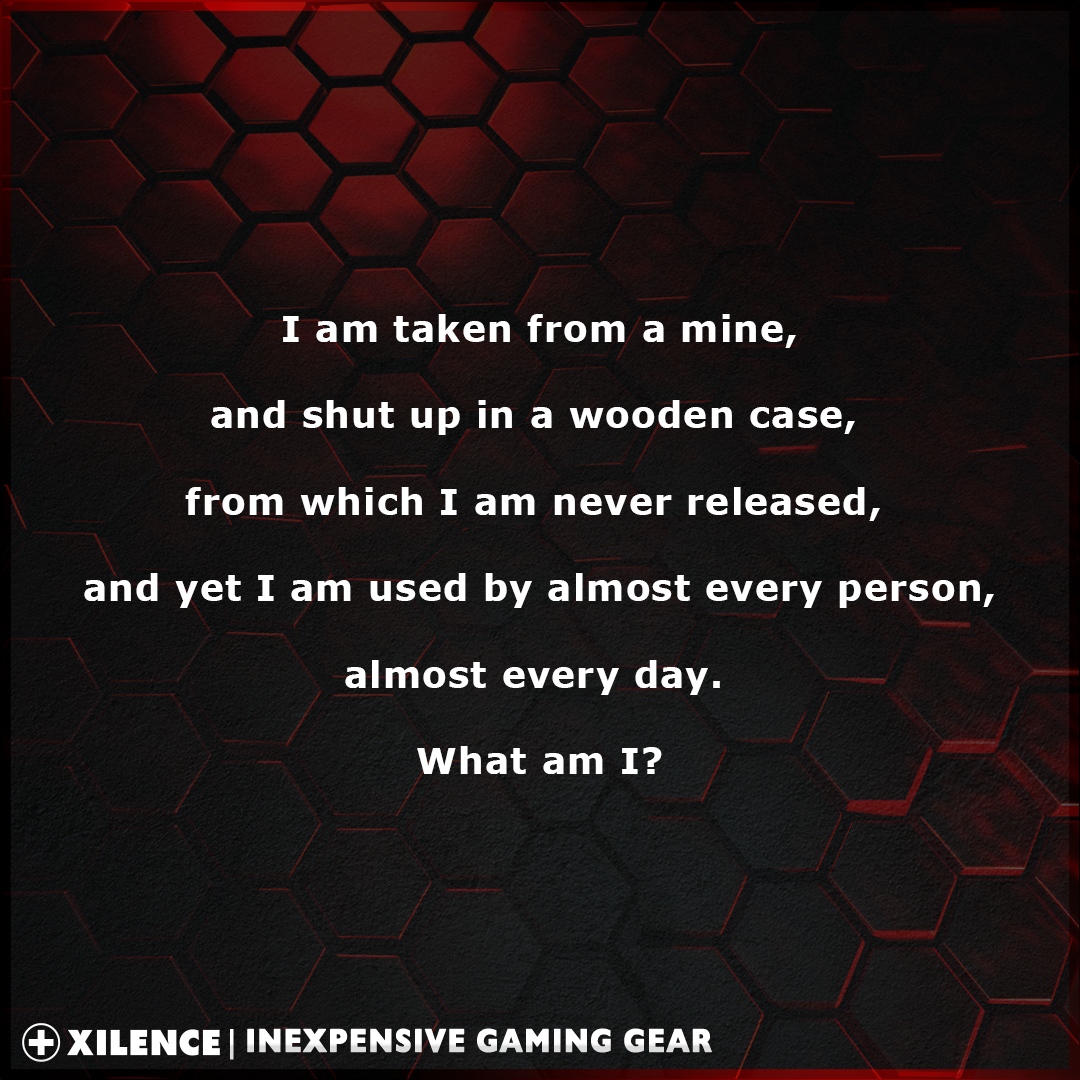 Can you solve the riddle? :)

#xilence #quiz #riddle #rätsel #gaming #game #gamingpc #hardware #hardwarepc #hardwaregaming #pc #case #pccase #watercooling #cpucooler #psu #powersupplies #solvetheriddle