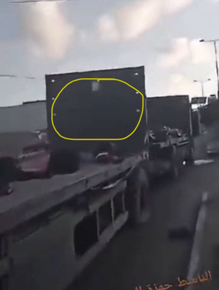 In Jackson's Video, Truck shown in starting and truck after blast are different.      

1st truck has 1 box with its right SUPD and after blast truck has two boxes in its right SUPD.

In CensoredMen's video, 1st Truck has 'ABU K' on it, while 2nd truck, while post blast truck has