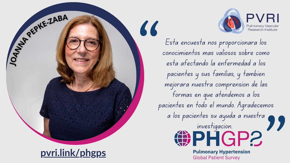 Por primera vez, se está llevando a cabo una Encuesta Mundial de Pacientes con Hipertensión Pulmonar para ayudar a los médicos a comprender mejor el impacto de la hipertensión pulmonar .
pvri.link/phgps