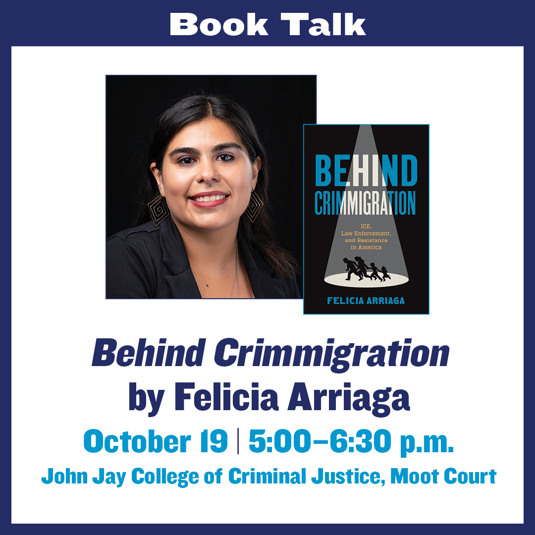 📚 Join OAR and Dr. @FeliciaArriaga , assistant professor at @MarxeSchool of Public & International Affairs at @BaruchCollege, for a discussion on her new book 'Behind Crimmigration.' 

📊 Using data, the book explores the collaboration between NC counties and law enforcement to…