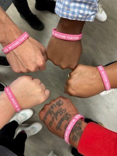 TheMCSGroupInc's tweet photo. United in the fight against breast cancer. Every wristband symbolizes hope, strength, and solidarity. This Breast Cancer Awareness Month, we stand together for every warrior out there. 🎗️ #BreastCancerAwareness #WeStandTogether https://t.co/Whq5luBCxm
