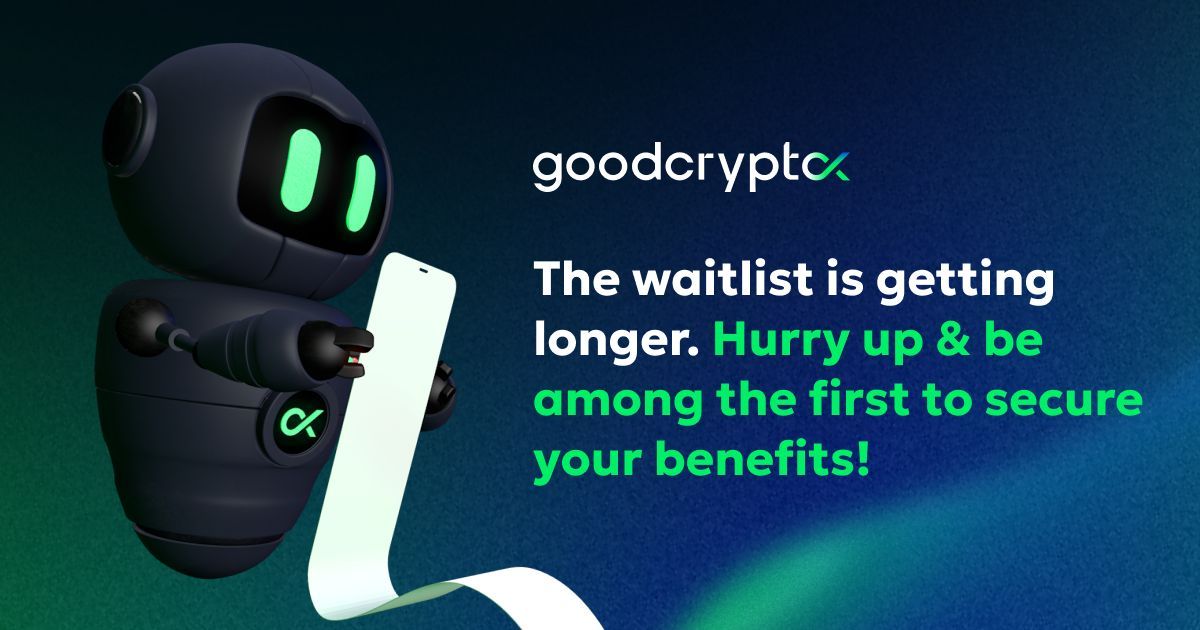 GoodCryptoApp's tweet photo. π± We've already got 50,000 people on the list. The waitlist is buzzing, but there's still room in the top 10K to lock in your #goodcryptoX DEX trading perks!
π Act quickly & grab your spot - https://t.co/62priE1xPt
Invite friends to move higher on the list π
#GoodCryptoApp https://t.co/7HKeruLESc