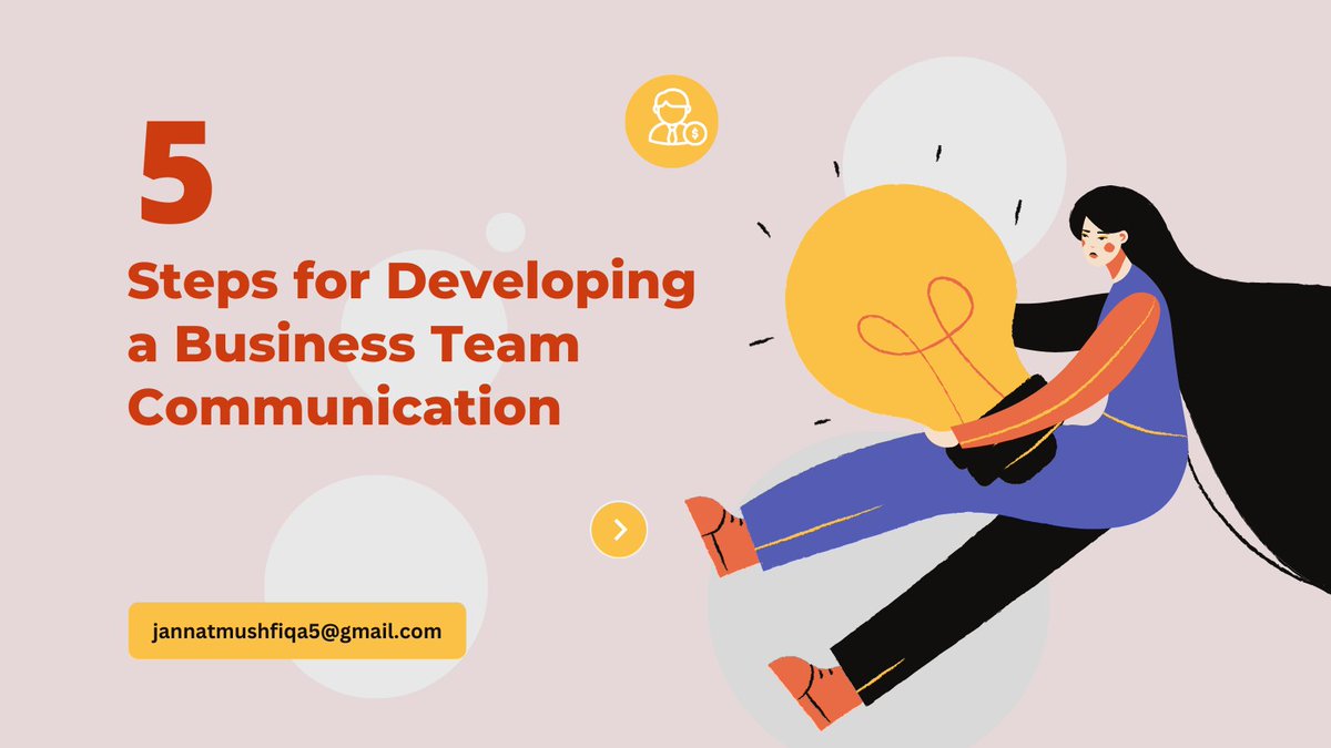 5 Steps for Developing a Business Team Communication:
1. Define your communication goals.
2. Identify your target audience
3. Choose the right communication channels
4. Set clear expectations
5. Get feedback 
#seoservices #Bitcoin #CHAZ #EmraanHashmi
fiverr.com/s/j4qdew