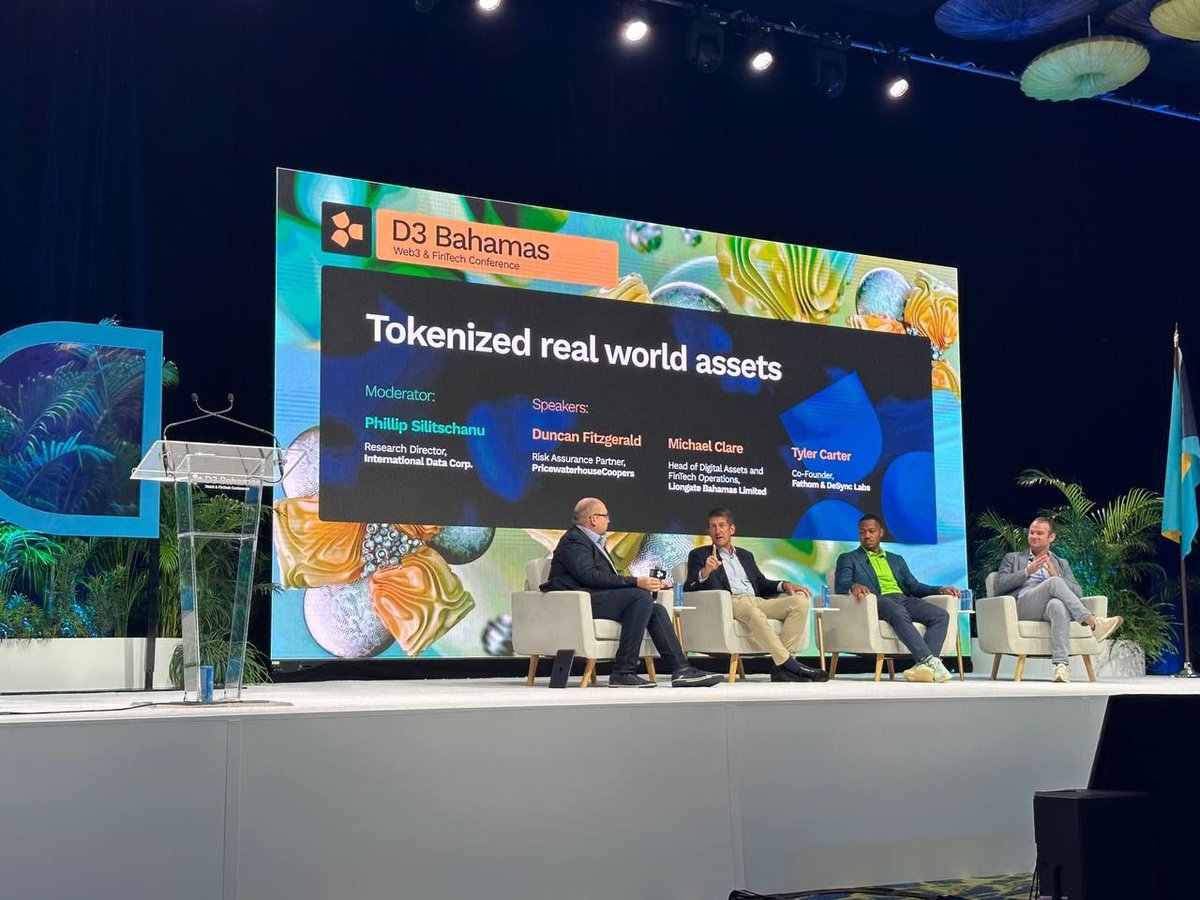 <a href="/Fathom_fi/">Fathom</a> making the conference rounds! Main stage <a href="/d3bahamas/">D3 Bahamas</a> last week discussing the future of real world asset tokenization!