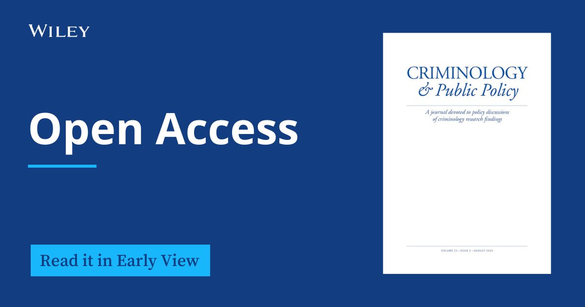 Wiley Humanities (@wileyhumanities) on Twitter photo Read this new #OpenAccess article by Talley Bettens & @AllisonRedlich in @cppjournal: The effects of confessions on misconduct and guilty pleas in exonerations: Implications for discovery policies.
>> ow.ly/XgzC50PX5eI
<a href="/ASCRM41/">Amer Soc of Crim</a> Read this new #OpenAccess article by Talley Bettens & @AllisonRedlich in @cppjournal: The effects of confessions on misconduct and guilty pleas in exonerations: Implications for discovery policies.
>> ow.ly/XgzC50PX5eI
<a href="/ASCRM41/">Amer Soc of Crim</a>