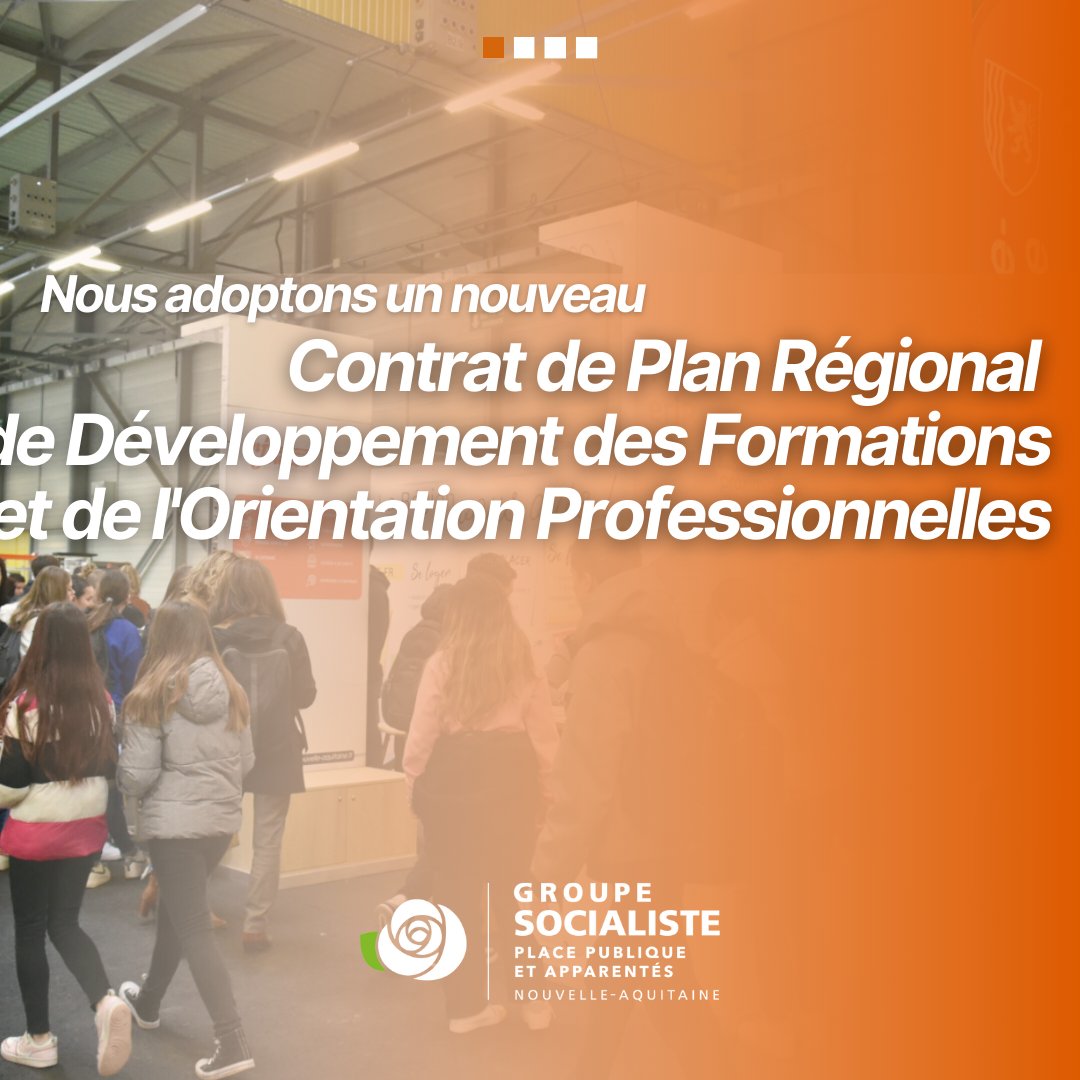 elus_PS_NA's tweet image. En Séance Plénière, nous donnons un nouvel élan à l'orientation et à la formation avec notre nouveau Contrat de Plan Régional de Développement des Formations et de l'Orientation Professionnelle, pilier de nos politiques régionales dans ce domaine. 

#JDPleniere