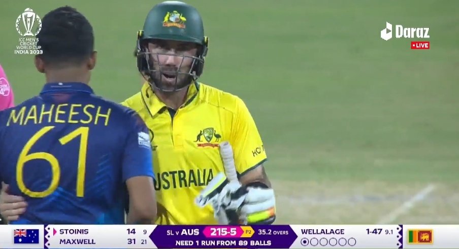 Its all over, Australia beat Sri Lanka by 5 wickets and registered their first win in World Cup 2023.

#AUSvsSL #CWC23 #WorldCup2023 #AUSvSL