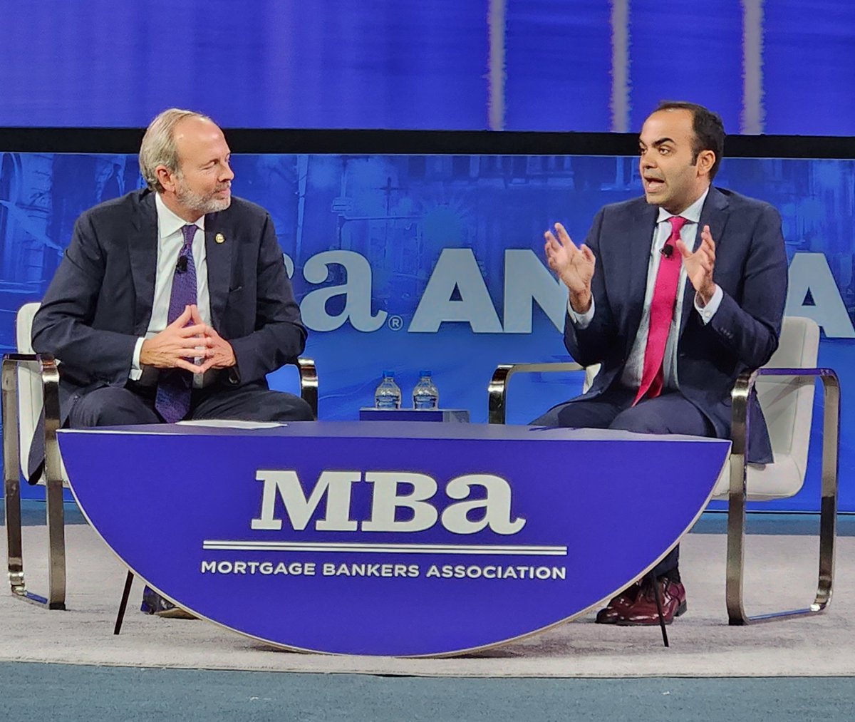 Closing out the American Leadership session, @CFPB Director @chopracfpb has a discussion with @MBAMortgage President and CEO Bob Broeksmit about the recent SCOTUS hearing on the agency's funding, Basel III, #appraisalbias, among other things. #MBAAnnual23