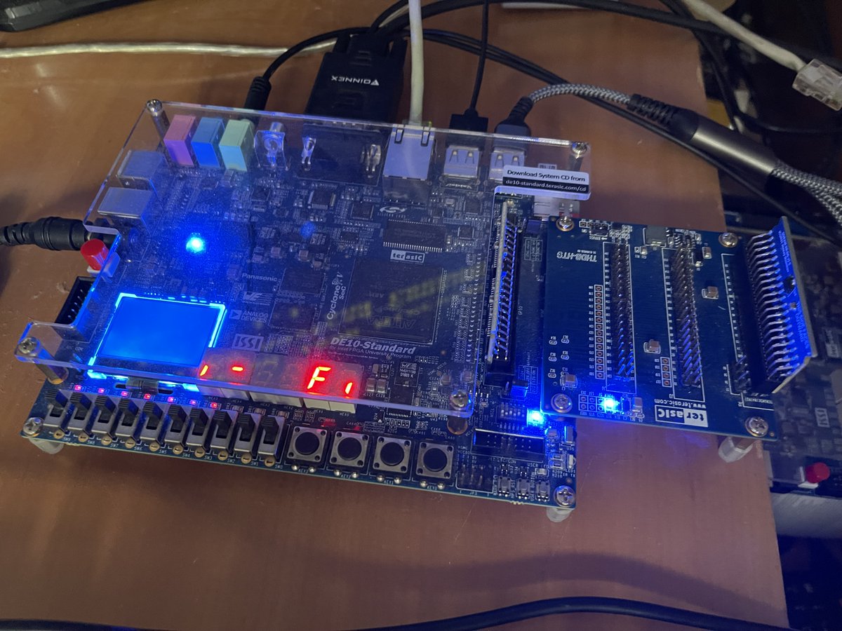 noemiabrildevel's tweet photo. I know it's a bit silly but the Amstrad CPC Core works perfectly with the MiSTer  SDRAM module connected to HSMC-GPIO J2 to the DE10-Standard 😅

This will be used to connect multiple RAM modules or  Peripheals to any of these boards  #MiSTerFPGA #DE10-Standard #SoCKit #DE1-SoC https://t.co/CnCai5tg1z
