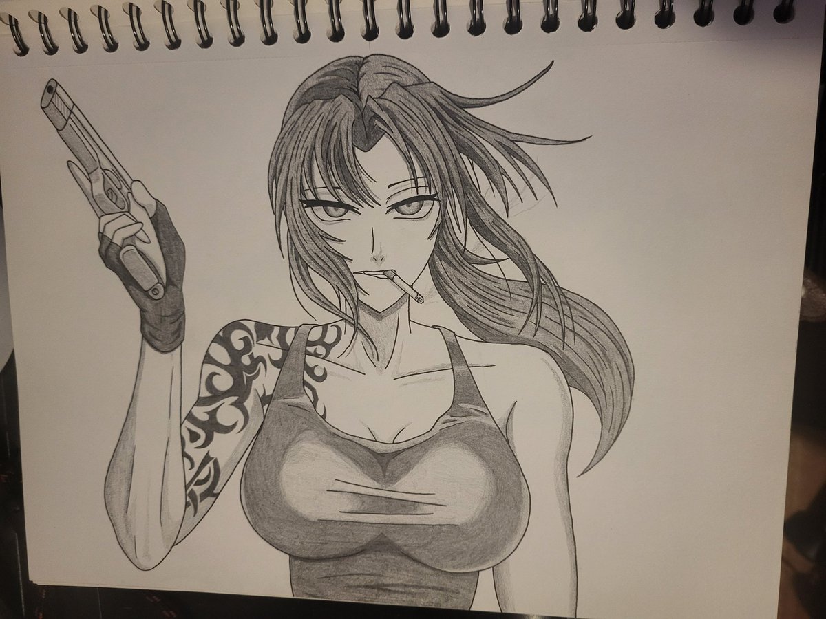 Musaddict3407's tweet photo. Revy #blacklagoon #revy #anime #animegirl #drawing #art #illustration #sketch #waifu #booba #lewd #fanart #nsfwart #nsfw #lewd #drawingart https://t.co/GdWBLjSowV