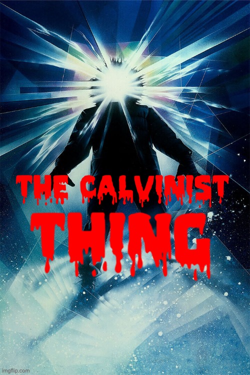PaulCollander's tweet photo. "Sin, or moral evil, is no accidental thing, but a wise and holy ordination of God."  alleged Calvinist William Tucker

Calvinism is a cult. Only a doctrine of demons ascribes sin &amp; evil to a HOLY God. Cults are 'The Thing' hiding behind biblical terms pretending to be Christian. https://t.co/VTs6ZmTykE
