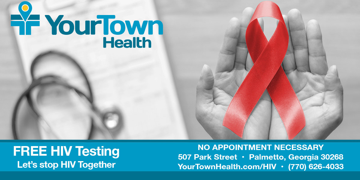 Did you know that YourTown Health offers FREE Walk-In HIV testing?

No appointment is necessary, just walk in at our QuickCare location, 507 Park Street, Palmetto, GA 30268, Monday - Friday, 8 am to 6 pm. #LetsStopHIVTogether

Learn more.
bit.ly/3vgVvFP
