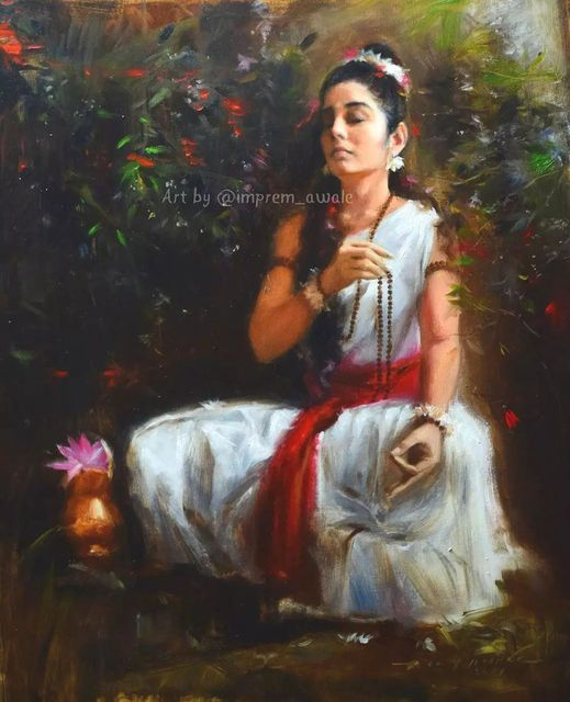 Fine art of Brahmacharini [ ब्रह्मचारिणी ] - artist is one Prem Awale
