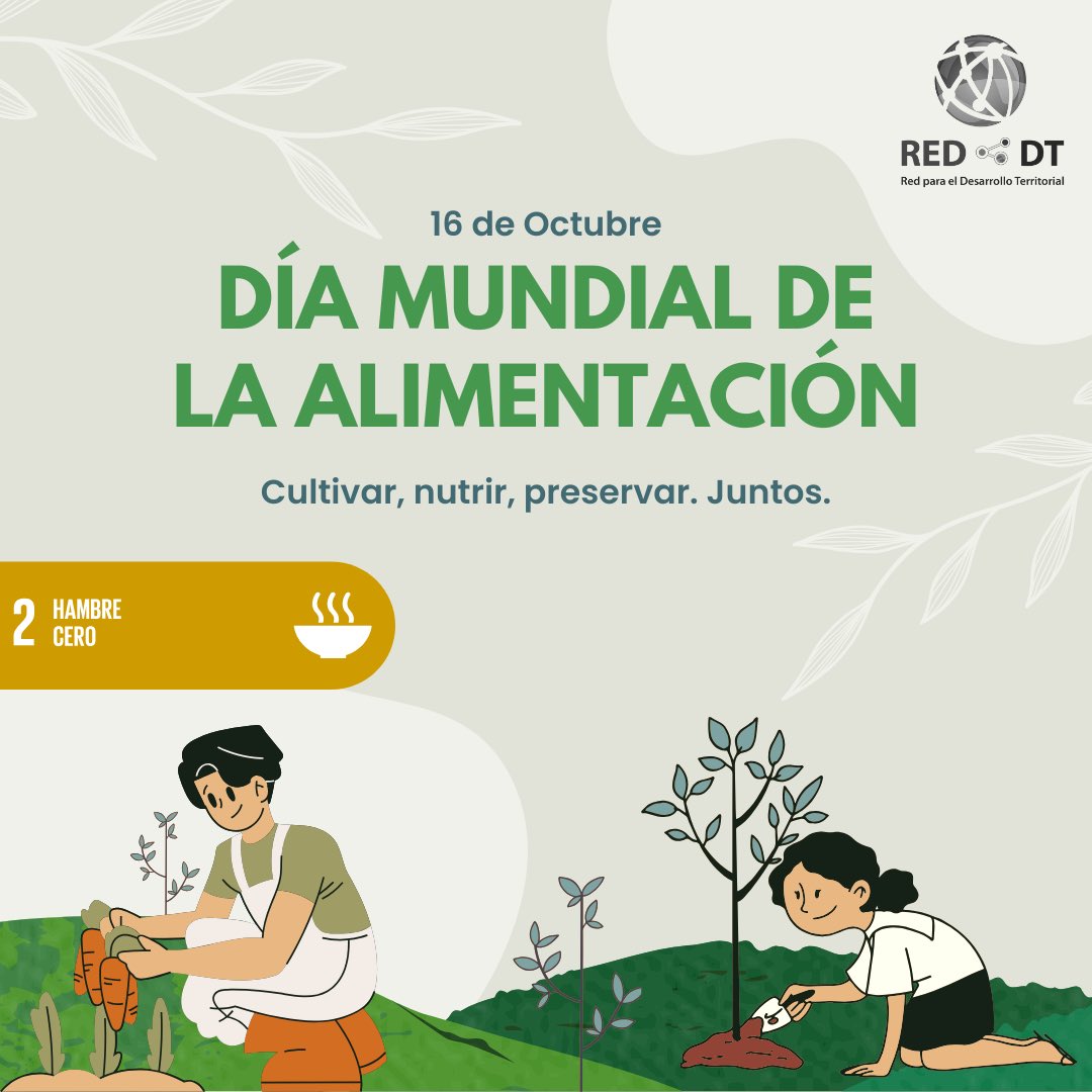 En el #DíaMundialdelaAlimentación, 🌽recordemos que juntos podemos alcanzar el ODS 2: poner fin al hambre. 

👉🏻Promoviendo prácticas agrícolas sostenibles para garantizar la disponibilidad de alimentos a largo plazo.

 ¡Alimentemos un futuro #sostenible para toda/os! 🌾🍲 #ODS2