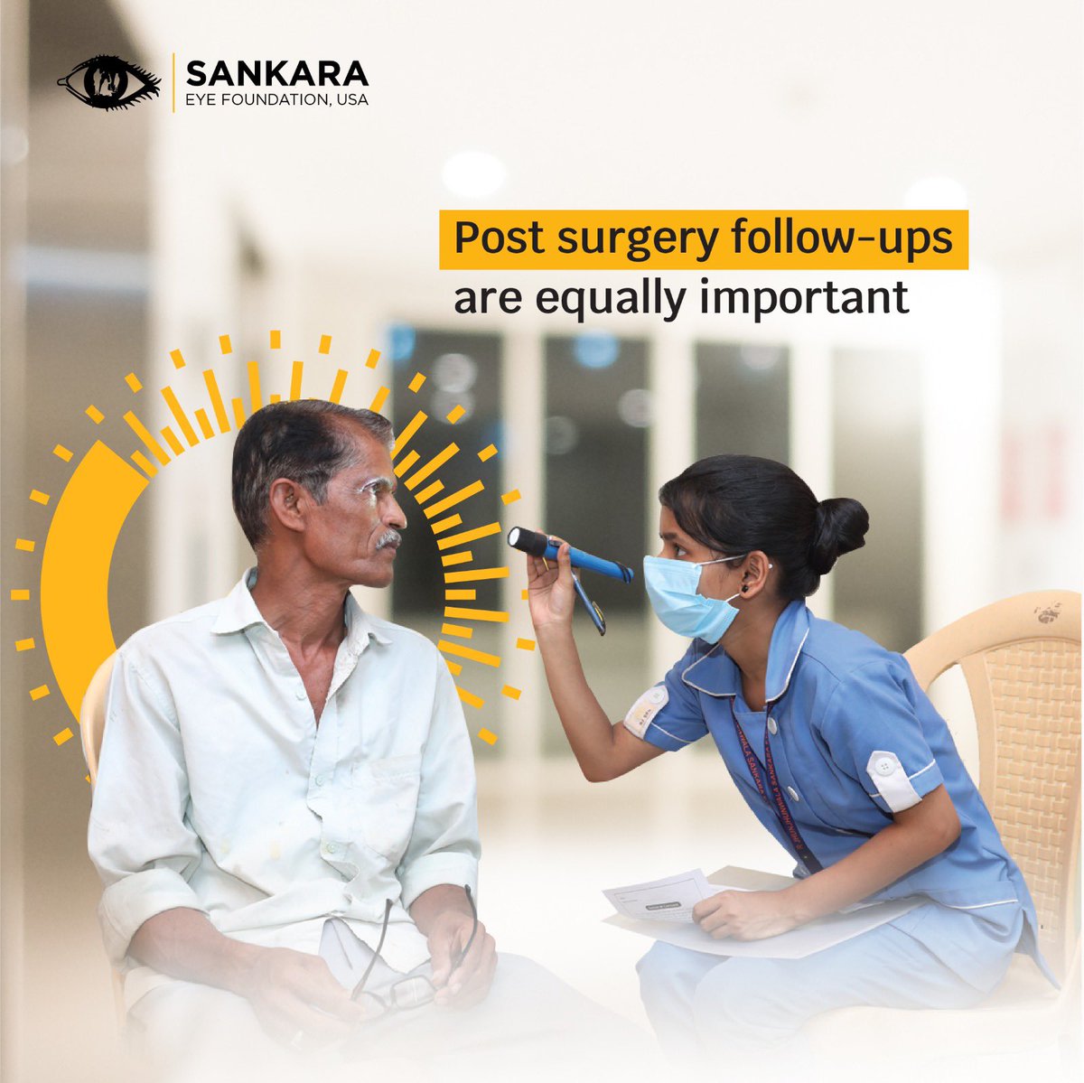 While we provide free eye surgeries to the needy we also ensure the patients receive systematic follow-ups for effective post-operative care. ​

Donate at giftofvision.org

#sankaraeyefoundation #sankaraeyehospitals #eyehospitals #eyes #eyesight #donate #ngo #nonprofit