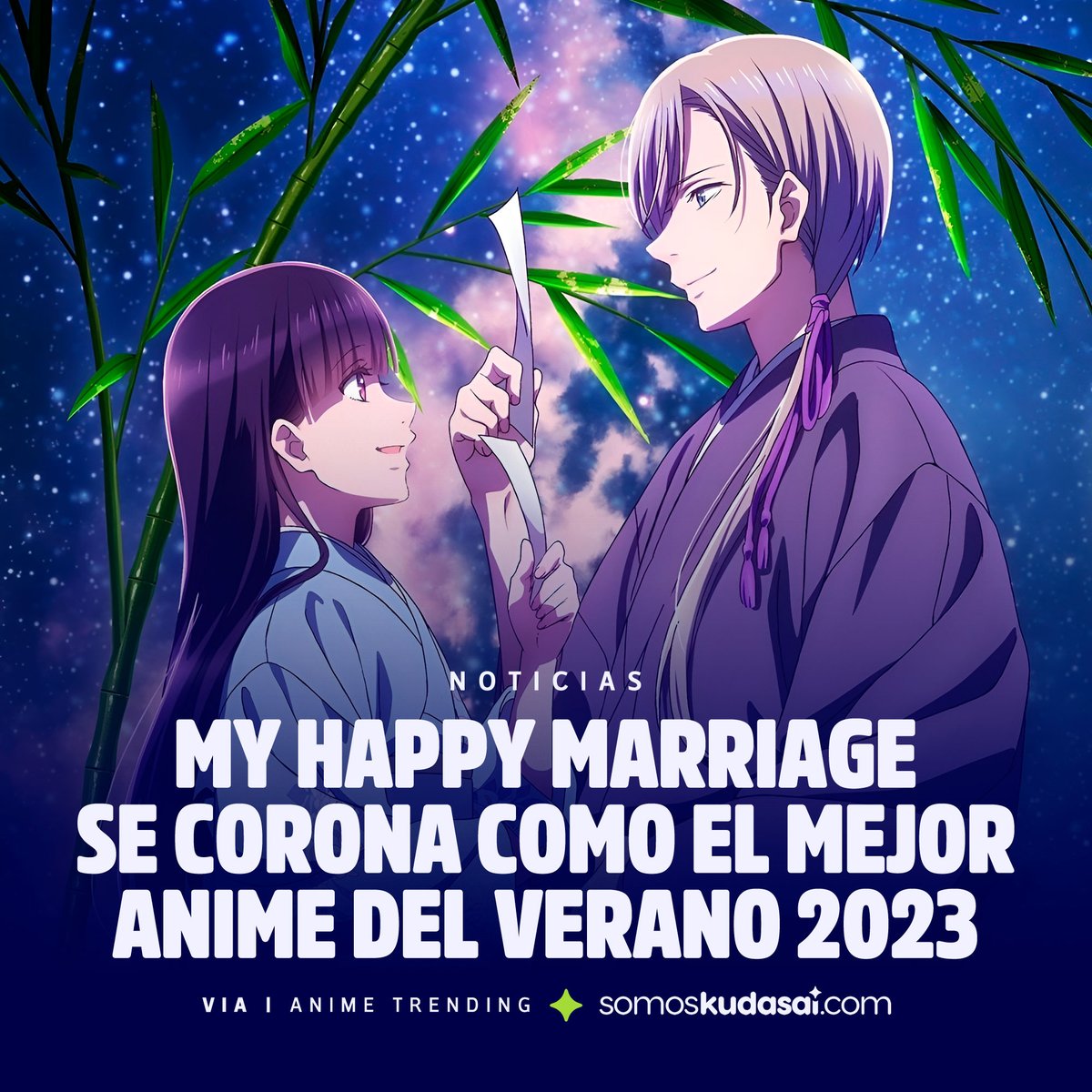 El popular medio Anime Trending listó que "My Happy Marriage (Watashi no Shiawase na Kekkon)" fue votado como la mejor serie de la temporada de Verano-2023 (Julio-Septiembre).
#watashino_anime