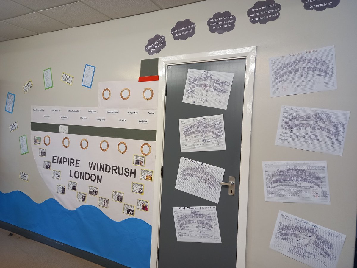 debraridley11's tweet photo. As part of Black History Month,Year 5 @NewSilksAcademy @extoltrust have been inspired to write about the Windrush Generation after reading 'Coming to England' by @FloellaBenjamin https://t.co/ChCSnR30xV