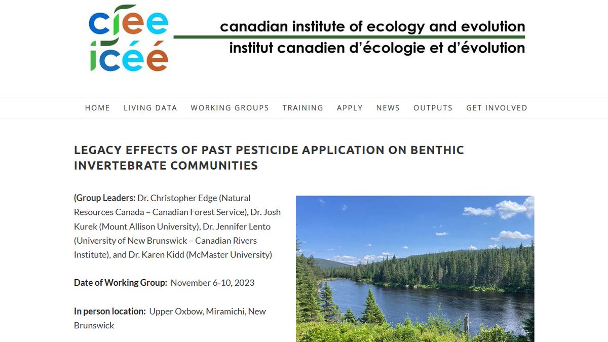 We're excited that our @CIEEICEE Living Data Project working group is underway @Jen_Lento @KarenKidd12 @CB_Edge #DDT #CABIN #LegacyPollution #Inverts