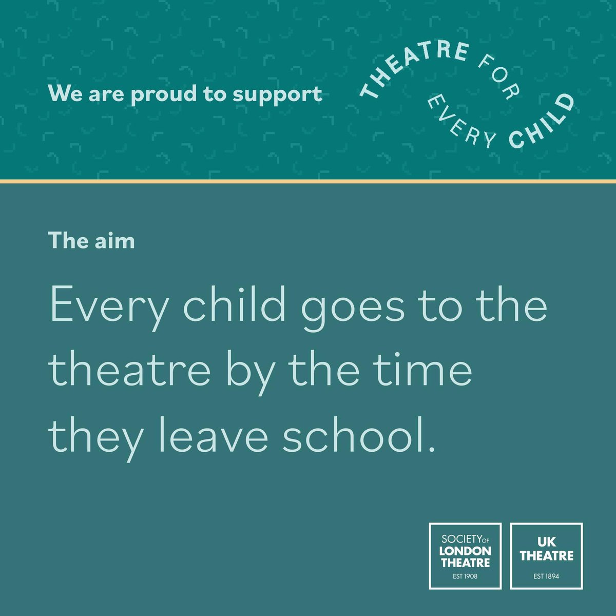 PrestoPerform's tweet image. At Presto, we are proud to support #TheatreForEveryChild. A new campaign lead by Society of London Theatre &amp;amp; UK Theatre which aims to see every child go to the theatre by the time they leave school. 🎭Help spread the word! 🔈

Find out more at TheatreForEveryChild.org