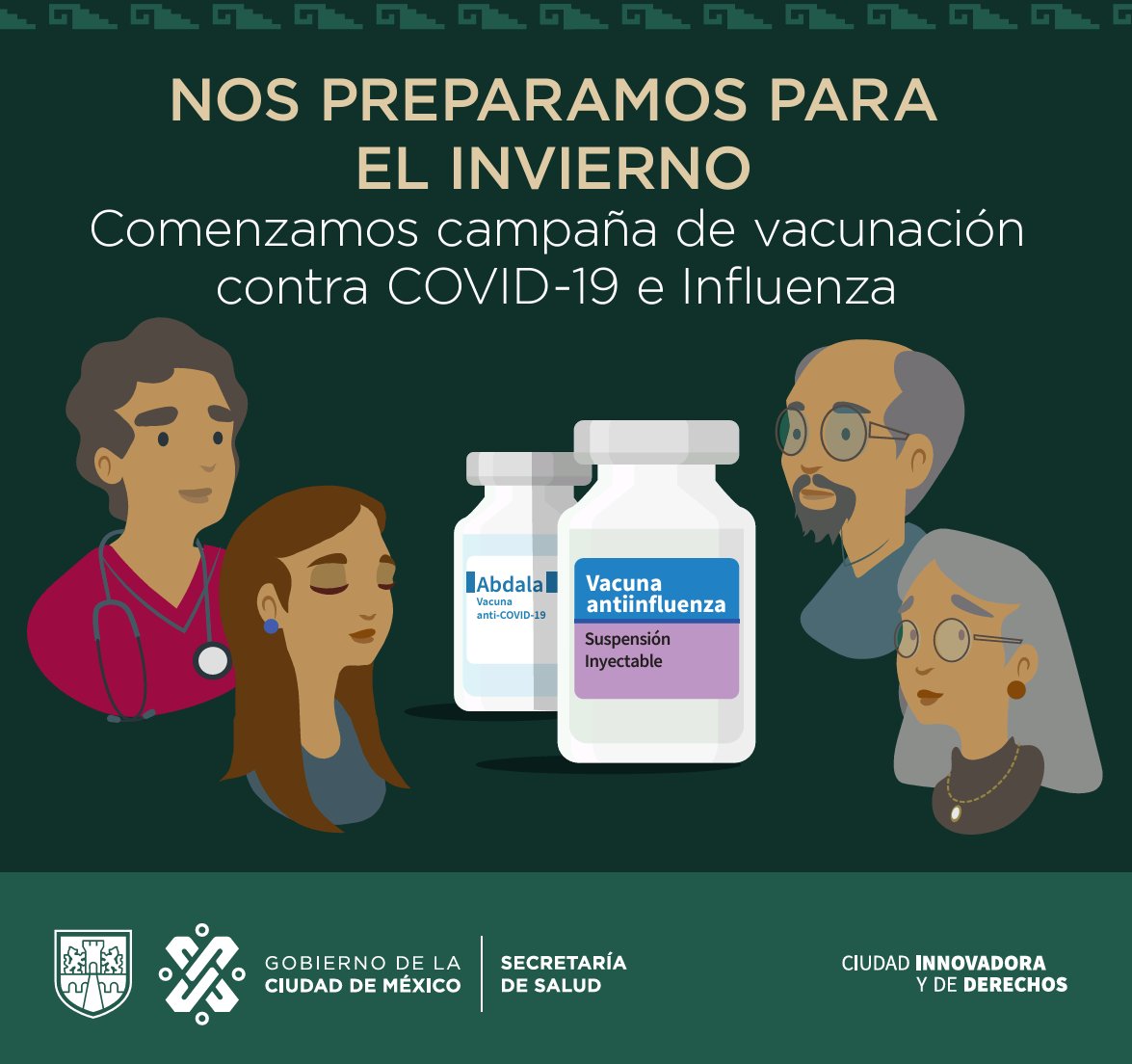📢 ¡Nos preparamos para el invierno! ❄️🥶

Este 16 de octubre arranca la Campaña Nacional de Vacunación de la Temporada Invernal 2023-2024💉, en donde se protegerá de manera simultánea contra #Influenza y #COVID19. 

📆Hasta el 31 de marzo de 2024
👵🏽👶🏽👩🏽 Enfocada en población