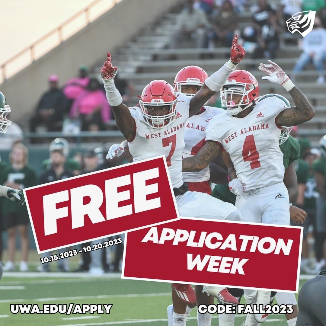 If you are trying to be a part of an incredible program and University, you better take advantage of this opportunity. Apply to be a West Alabama Tiger this week for Free!!!