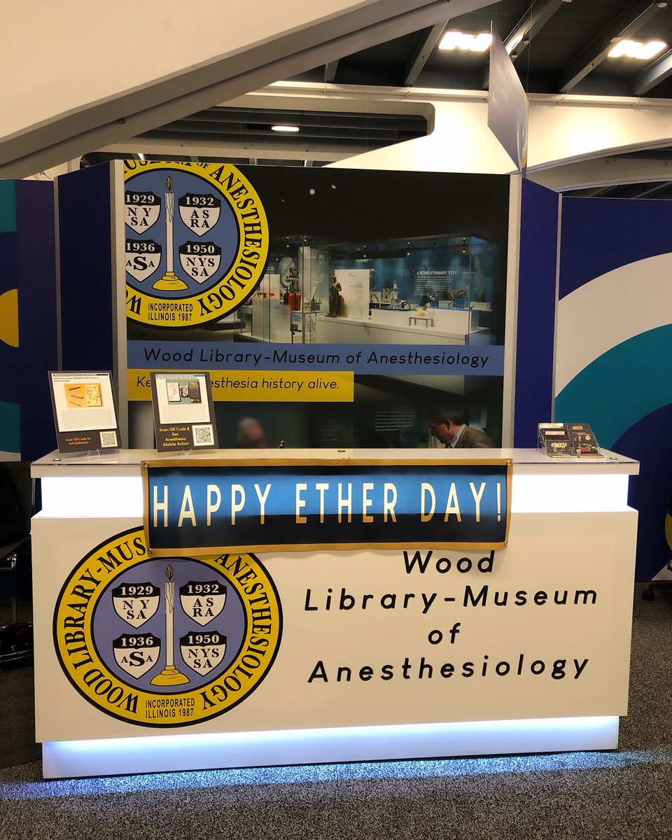 Happy #etherday (aka #WorldAnaesthesiaDay)! Stop by our booth in the Resource Center of the Exhibit Hall, and join for our final Wood Chip presentation at 10:30am! #ANES23 #anesthesiology #history