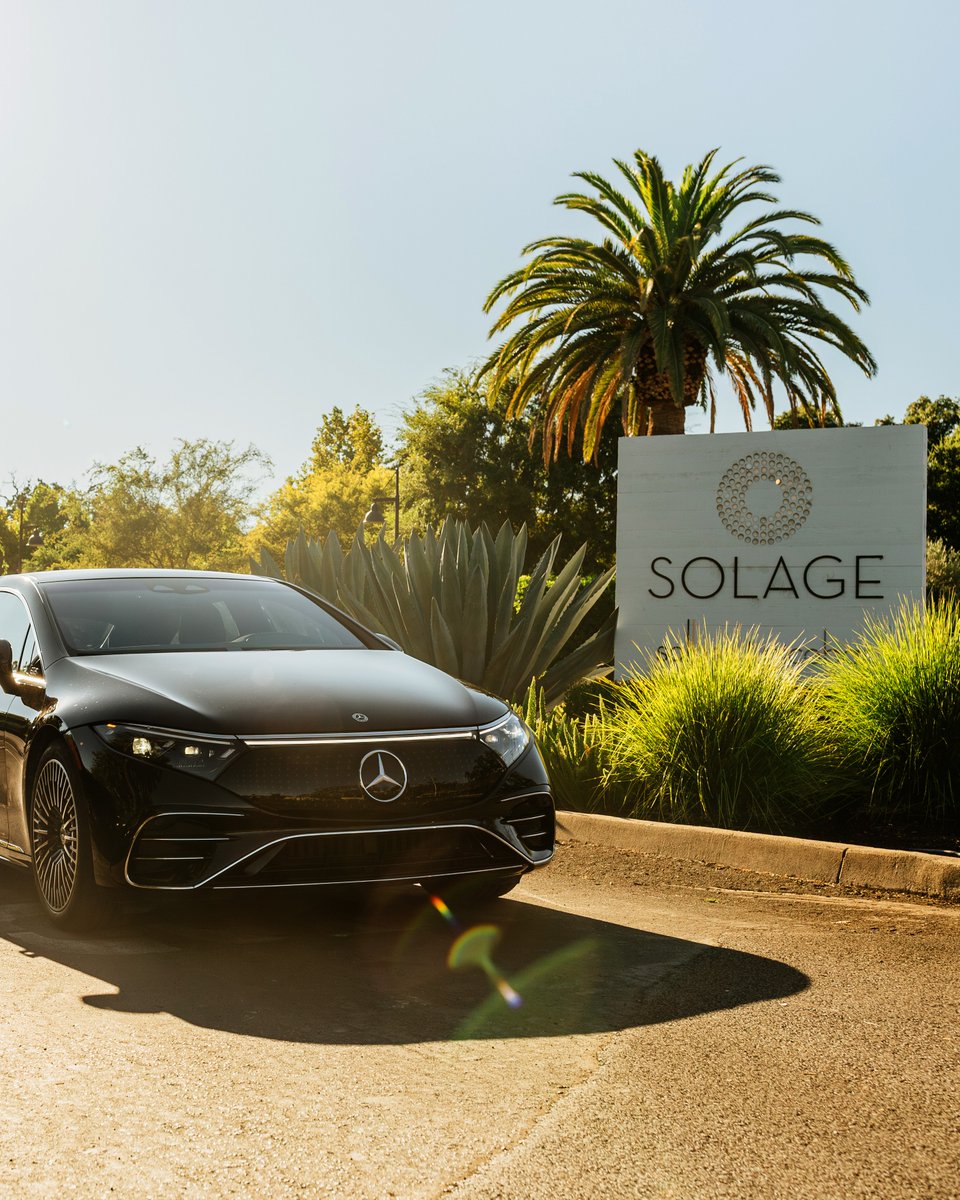 Sunlit and sophisticated. A sleek EQS Sedan is part of the lineup available to guests of Solage, an Auberge Resorts Collection’s exclusive test drive experiences. @solageauberge via @AUBERGERESORTS #MercedesBenz #AMG #EQS