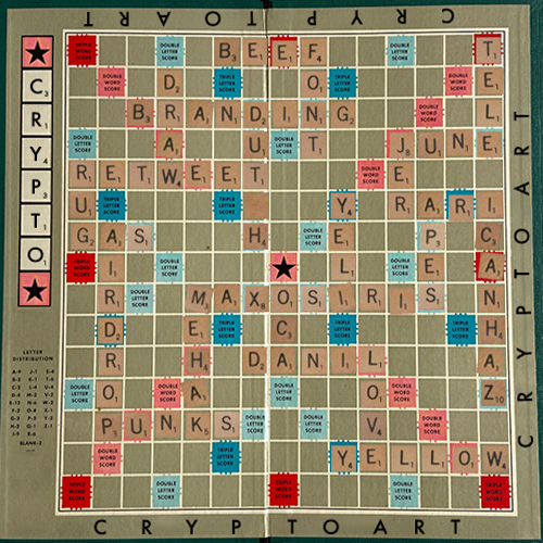 this was my submission for the <a href="/MuseumofCrypto/">Museum of Crypto Art 🔜🕳🐇</a> fundraiser. 

i was supposed to tweet about this ages ago and share what some of the words were about . . 

but honestly 🤷‍♂️ it feels like nobody cares anyway.

if you see something or your name and would like to know more ✌️ cool.