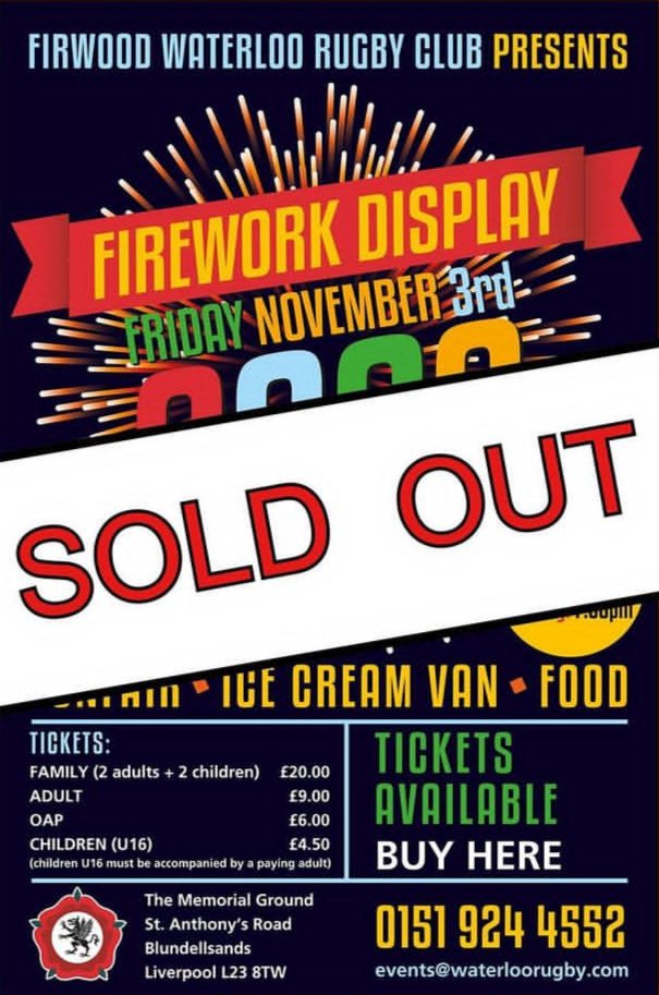 Yet again we have SOLD OUT for Firework Night.