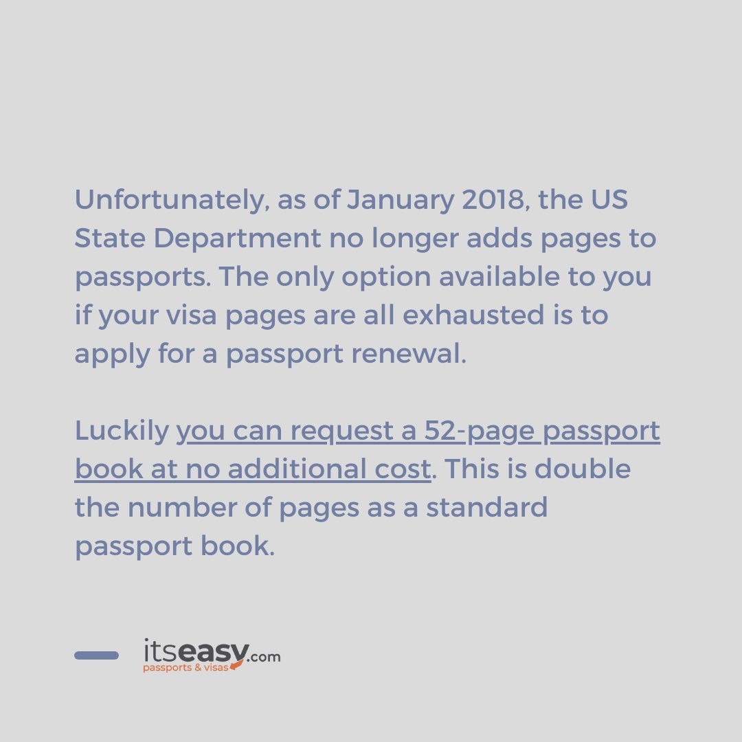 Did you know you can request a 52-page passport book at no additional cost? Contact us today at itseasy.com or 1-866-ITSEASY for passport renewal help.