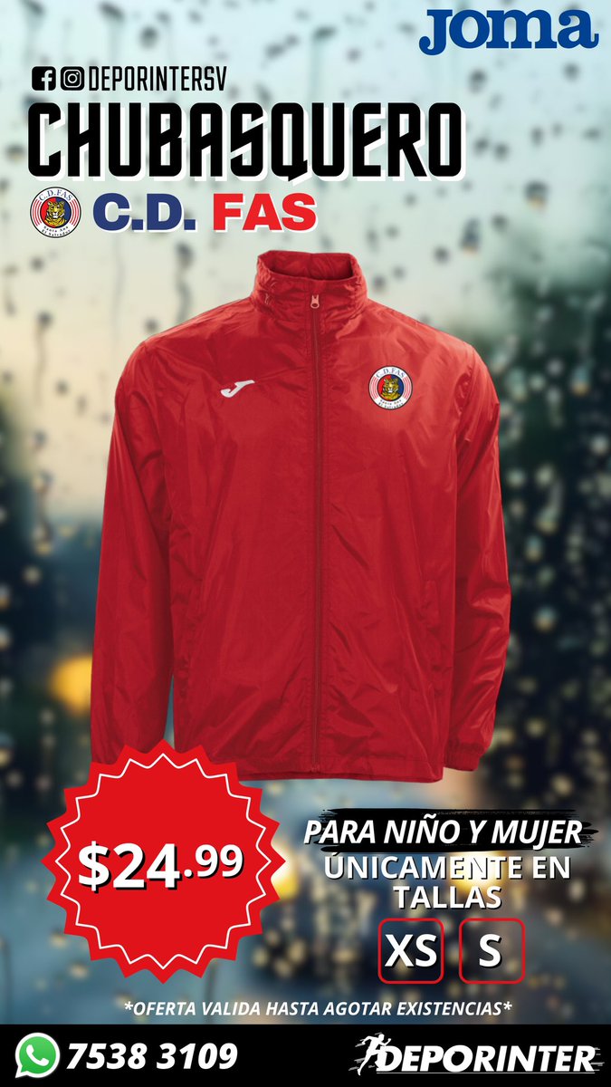 Deporinter_sv's tweet photo. Tenemos ofertas imperdibles en artículos oficiales del C.D. FAS! 🔴🔵
¡Corre y aprovecha estas *ofertas válidas hasta agotar existencias!* 🏃♂️🏃♀️¿Cuál de estos artículos será el próximo en tu colección? Ordena el tuya ya!🥳
📱WhatsApp al 7538-3109
#CDFAS #Deporinter #JOMA https://t.co/xwuIgIOBMj