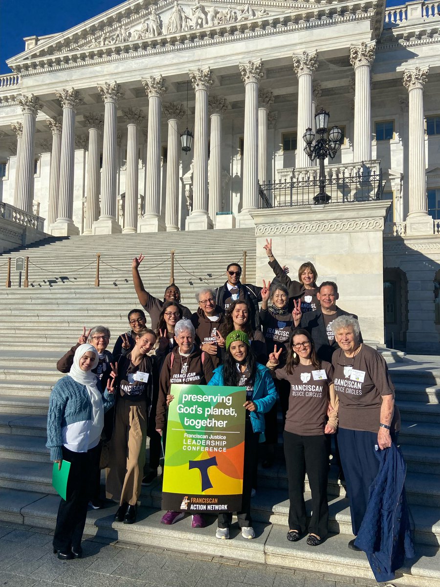The Franciscan Leadership Conference is on Capitol Hill! They’re advocating for the #EnvironmentalJusticeforAllAct and the #JusticeforBlackFarmersAct with 11 delegations and 15 meetings total. Let us pray for their encounters and for changed hearts and minds! @franciscannet